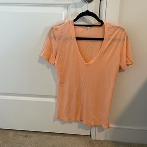 Cotton Citizen Peach V-neck T-shirt